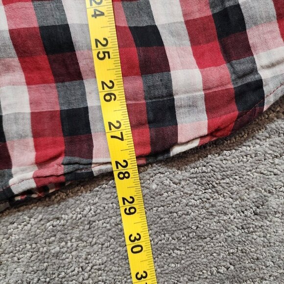 DKNY Classic Fit Button Shirt Medium Long Sleeve Checkered Striped Lightweight - Picture 11 of 11